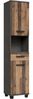 Seitenschrank >Veris< 2 Türen, 1 Schublade, 1 Fach, Old-Wood Vintage Dekor / Betonoptik - 40,2x186,8x34,8cm B/H/T Bild 2