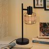 ZMH Tischlampe Vintage Landhaus Tischleuchte - Rattan Nachttischlampe Retro Schwarz Rustikal aus Bambus Metall mit Schalter E27 Boho in Natur Schwenkbar 120° für Wohnzimmer Schlafzimmer Bild 2