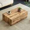 Couchtisch 90x50x30 cm in Holzmaserung, minimalistisches Design aus MDF, bis 100 kg belastbar Bild 2