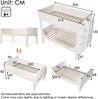 Etagenbett 90×200 cm aus Massivholz und MDF mit flexibler Leiter, weiß Bild 4