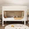 Etagenbett 90×200 cm aus Massivholz und MDF mit flexibler Leiter, weiß Bild 3