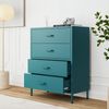 Jan Nowak Metall Kommode mit Schubladen - Carla | Komodenschrank für Schlafzimmer, Wohnzimmer, Kinderzimmer, Flur | Industrial Loft Style | Schubladenkommode Glitzernd | 80 x 101,5 x 40 cm | Marine Bild 3