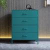 Jan Nowak Metall Kommode mit Schubladen - Carla | Komodenschrank für Schlafzimmer, Wohnzimmer, Kinderzimmer, Flur | Industrial Loft Style | Schubladenkommode Glitzernd | 80 x 101,5 x 40 cm | Marine Bild 2