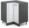 Eckunterschrank R-Line Weiß Hochglanz 75.6 cm ohne Arbeitsplatte Vicco Bild 5