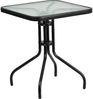 Home Collective Gartentisch Bistrotisch, Glasplatte & schwarzes Metallgestell, 60x60x72.5 cm, Quadratisch, Schwarz Bild 2