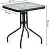 Home Collective Gartentisch Bistrotisch, Glasplatte & schwarzes Metallgestell, 60x60x72.5 cm, Quadratisch, Schwarz Bild 3