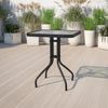 Home Collective Gartentisch Bistrotisch, Glasplatte & schwarzes Metallgestell, 60x60x72.5 cm, Quadratisch, Schwarz Bild 4