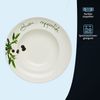 KHG 2er Set Pastateller, extra groß mit 30cm Durchmesser in Buono appetito Print, perfekt für Gastro und Zuhause, hochwertiges Porzellan, Suppenteller, Salatteller, Spülmaschinengeeignet Bild 2