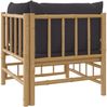 vidaXL Garten-Ecksofa mit Dunkelgrauen Kissen Bambus 362308 Bild 5