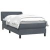 vidaXL Boxspringbett mit Matratze Dunkelgrau 80x220 cm Samt 3317380 Bild 4