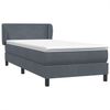 vidaXL Boxspringbett mit Matratze Dunkelgrau 80x220 cm Samt 3317380 Bild 2