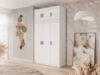 Kleiderschrank Elena 3D (Farbe: Weiß, mit Schrankaufsatz) Bild 2
