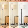Ophy Stehlampe Stehleuchte aus Leinen mit Kettenschalter, inkl. 9‑W‑LED, 3 Farbtemperaturen, Standard-Stehlampe für Wohnzimmer & Wohnräume Bild 2