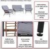 Lounge-Set HWC-P75, Gartengarnitur Sofa Sitzgruppe, Stoff 220g/m² Poly-Rattan Metall ~ dunkelgrau, Polster hellgrau Bild 2