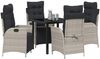 vidaXL Garten Essgruppe mit Kissen 5 pcs Hellgrau Poly-Rattan 3380569 Bild 3