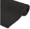 Beautissu Badematte rutschfest 60x50 cm – Duschvorleger Hochflor Badteppich rutschfest Waschbar Shaggy – Flauschig Badvorleger Badezimmerteppich – Badezimmer Badematte Schwarz BeauMare FL Bild 2