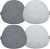 4er Set Ovales Filz Sitzkissen zum Wenden Grau 40x37x0,8cm Bild 5