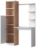 Flieks Regal-Schreibtisch Computertisch mit Hochschrank und Ablagen (123,5x45x168,5 cm, 1-St), Arbeitstisch mit Ablagen und 5 Fächern Bürorisch Holzoptik Weiß&Natur Bild 4
