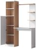Flieks Regal-Schreibtisch Computertisch mit Hochschrank und Ablagen (123,5x45x168,5 cm, 1-St), Arbeitstisch mit Ablagen und 5 Fächern Bürorisch Holzoptik Weiß&Natur Bild 3