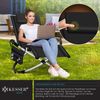 KESSER® Relaxliege Liegestuhl | Gartenliege | Gartenstuhl | Klappstuhl faltbar | Schwungliege | Schaukelsessel | ergonomische Relaxsessel | wetterfest | 180 kg Belastung | 174 x 78 x 89 cm Schwarz - mit Set Bild 3