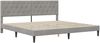 vidaXL Bettgestell mit Matratze Hellgrau 180 x 200 cm Samt 3415066 Bild 4