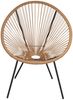 habeig Gartenstuhl Sessel mit Spindeldesign, Metallgestell, 74 x 71 x 86 cm, 3,7kg, Beige Bild 2