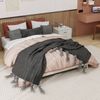 Bettgestell 160×200cm robustes Stoff-/Metall-Untergestell mit Mehrfachstützen, modernes Low‑Profile-Design, Beige Bild 3