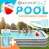 KESSER® Aufblasbarer Pool Familienpool für Kinder und Erwachsene Gartenschwimmbad Familienschwimmbad Sommer Planschbecken Füllmenge Kinderfreundlich Entwässerungslöcher Anthrazit, 2.4 Meter Bild 2