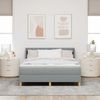 vidaXL Boxspringbett mit Matratze Hellgrau 200 x 160 cm Stoff 3341363 Bild 3