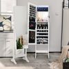 Neigungsverstellbarer Schmuckschrank mit ganzkörperspiegel & LED-Leuchten Weiß Bild 1
