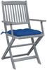 vidaXL Klappbare Gartenstühle 6 Stk. mit Kissen Massivholz Akazie 3065432 Bild 3