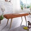 Sitzbank Bank SABO Massivholz- Echtleder Braun 117x38x51cm Bild 2