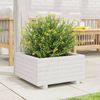 vidaXL Pflanzkübel Weiß 50x50x26,5 cm Massivholz Kiefer 847294 Bild 3