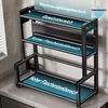 PFCTART Gewürzregal Gewürzregal Organizer 3 Etagen 6 Haken, rostfreier Metallrahmen, Set 1-tlg, Pulverbeschichtet, rutschfeste Gummifüße, werkzeugfrei, Küchenregal Bild 4