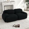 Loveseat-Sofa aus Cordstoff,modular kombinierbar mit geschwungenen Armlehnen und rutschfester Unterseite hochelastische Polsterung für Wohnzimmer Schlafzimmer und Heimkino,Cordstoff,Black, Bild 3
