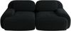 Loveseat-Sofa aus Cordstoff,modular kombinierbar mit geschwungenen Armlehnen und rutschfester Unterseite hochelastische Polsterung für Wohnzimmer Schlafzimmer und Heimkino,Cordstoff,Black, Bild 4