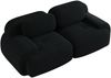 Loveseat-Sofa aus Cordstoff,modular kombinierbar mit geschwungenen Armlehnen und rutschfester Unterseite hochelastische Polsterung für Wohnzimmer Schlafzimmer und Heimkino,Cordstoff,Black, Bild 5