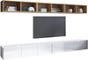 AX LIVING Wohnwand Moder Kossana 33 – 300 cm Breite Goldene Eiche/Weiß Bild 2