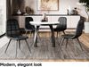 MEBLINI Esstisch Rund Ausziehbar aus Metall - 100-176x77cm - LUNGA - Weiß Matt/Schwarz Matt - Loft - Esszimmertisch Modern - Küchentisch - Ausziehtisch - Round Dining Table - Esszimmertische - Weiß Matt/Schwarz Matt Bild 2