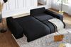 Ecksofa Schlaffunktion ausziehbar Bettkasten Polsterecke L-Couch in Cord Schwarz Bild 5