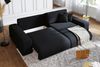 Ecksofa Schlaffunktion ausziehbar Bettkasten Polsterecke L-Couch in Cord Schwarz Bild 4