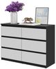 Furnica Kommode GABRIEL 6 Schubladen - Anthrazit Grau H70cm B100cm T33cm Bild 5