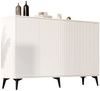 BlingBin Sideboard Highboard mit Verstellbaren Einlegeböden, 4 Türen, 160*35*100 cm (1er Set, 1 St, Gewichtskapazität: 10-50 KG), Multifunktionales Sideboard, Kommode, Metallbeine, Weiß Bild 2
