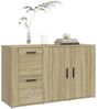 Sideboard, Kommode Sonoma-Eiche 100x33x59,5 cm Holzwerkstoff Bild 4