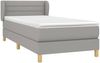 Einzelbett, Polsterbett mit Matratze Stoff Hellgrau 100x200 cm Bild 3