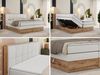 Boxspringbett, Doppelbett mit zwei 7 Härtezonen Multipocket-Matratzen, Bettkästen, Eiche Wotan Holzrahmen, Polsterbett mit Topper-Matratze - ALBERO 1 KING - 140 x 200 cm - Weiß Kunstleder - H4 Bild 2