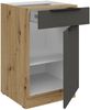 Küchen Unterschrank 50 cm Küche ARIA Graphite ultra matt + Eiche Artisan matt, hochwertige Fronten mit Anti Fingerprint Beschichtung Küchenzeile Küchenblock Bild 3