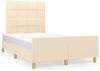 vidaXL Polsterbett mit Kopfteil Stoff Creme 120x200 cm Bild 2