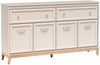 AX LIVING Kommode Nymphen Cashmere 2 Schubladen 4 Türen MDF Eiche Beine Bild 2