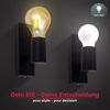 B.K.Licht - Wandleuchte Innen schwenkbar, E27 Fassung, max. 60 Watt, Wandlampe innen, Wandstrahler, Wandlicht, Wandbeleuchtung, Schlafzimmer, Flurlampe, Wall Light, Retro, 16,5 x 5 x 11 cm, Schwarz Bild 4